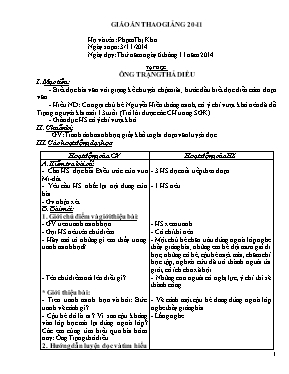 Giáo án Tập đọc Lớp 4 - Bài Ông trạng thả diều - Năm học 2014-2015 - Phạm Thị Kha